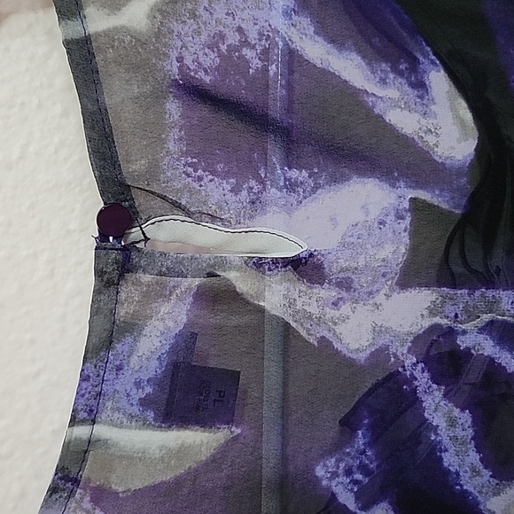 Worthington Petite Large Women's Purple Flower Blouse - Picture 4 of 5